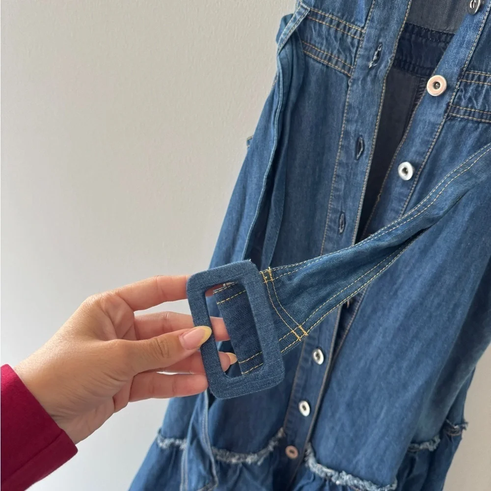 FREE PEOPLE Beau Denim Dress S - Picture 12 of 12